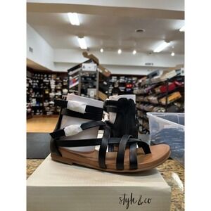 Style & Co Women's Black Chelseaa Round Toe Gladiator Sandals Flat Size 5M